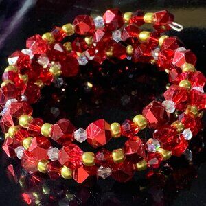 Princess inspired glass beaded coil bracelet "Belle"